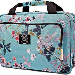 NWT - Bang Carsen (B&C) Large Travel Hanging Toiletry Bag - Turquoise Flowers